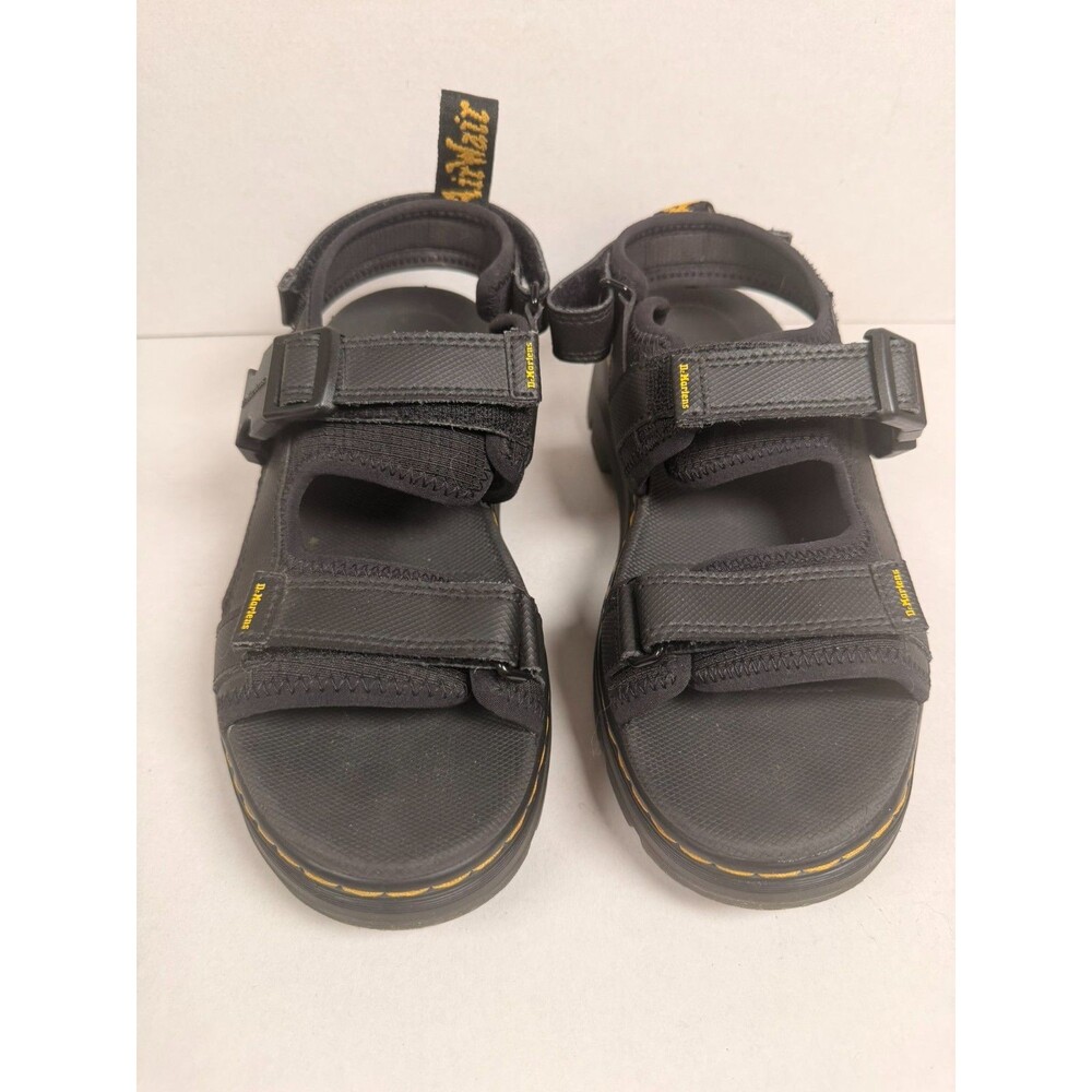 Dr. Martens Forster Black Webbing Strappy Buckle Sandals Womens 7 Mens 6 EU 38